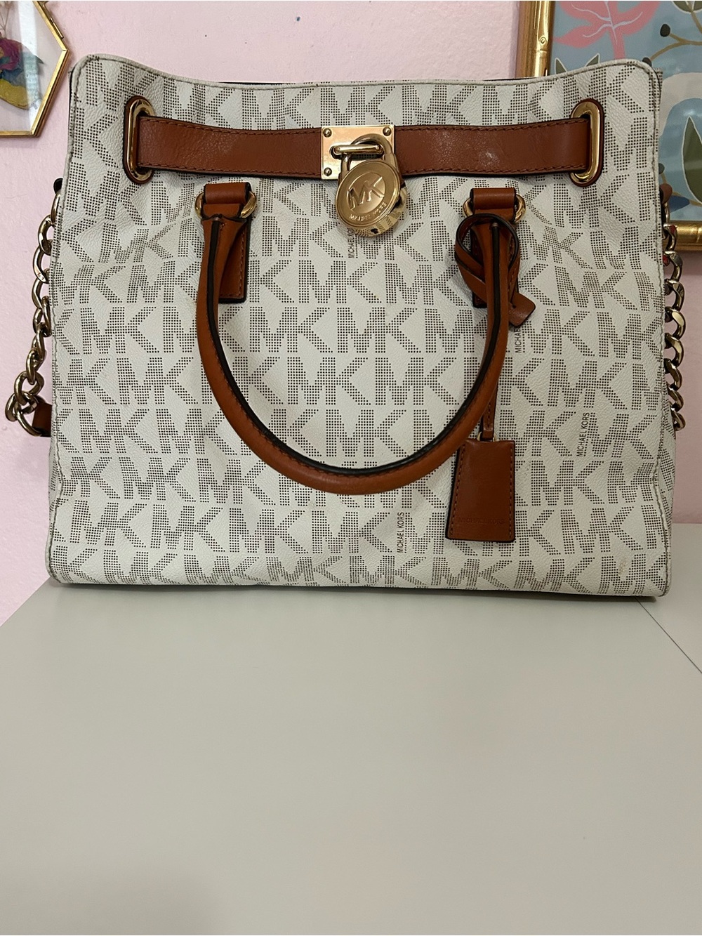 Michael Kors Hamilton Signature Logo Large Satchel